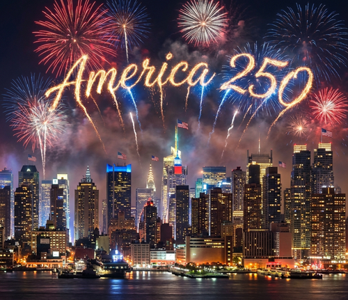 America 250 Celebration Skyline – Patriotic 20 oz Tumbler